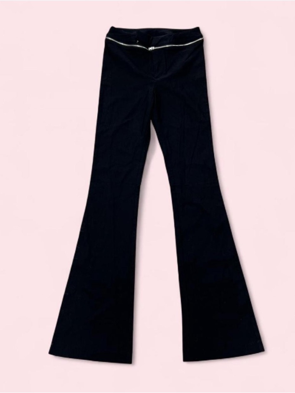NWT White Fox “We’re A Match” Black Flare Pants with Zippered Waist